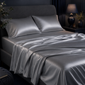 Liquid Silver Silk Sheet Set