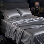 Liquid Silver Silk Sheet Set